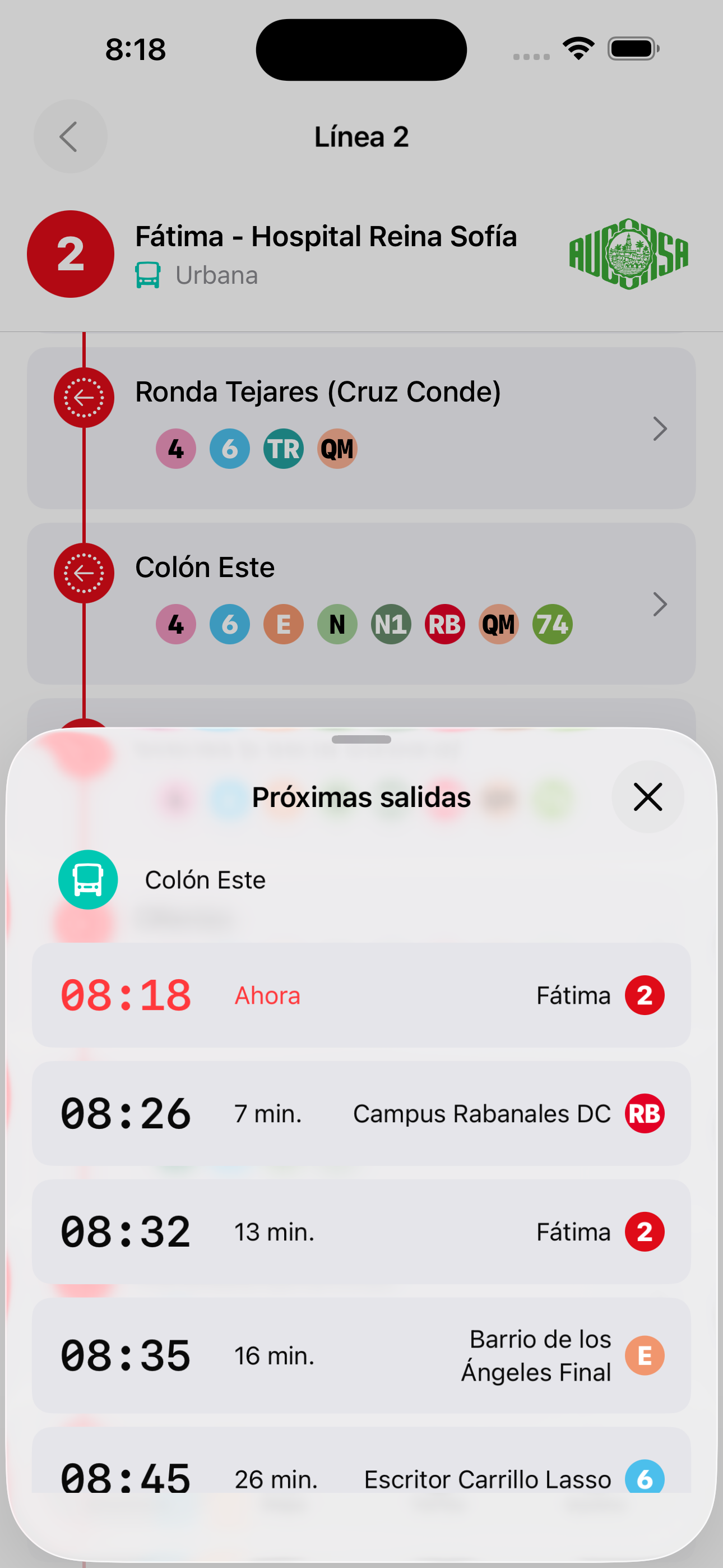 Cordomove App Interface